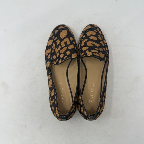 Talbots Leopard Print Leather Slip-On Loafers Brown Black Round Toe Size 7M - Picture 7 of 12